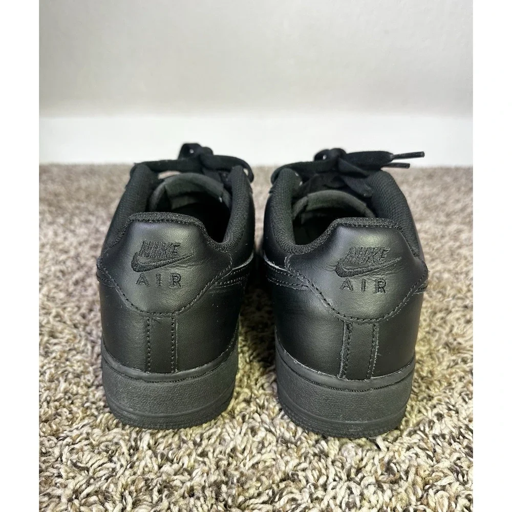 Nike Air Force 1 Low Sneakers Youth Size 6Y/7.5W Black Leather FV5951 001